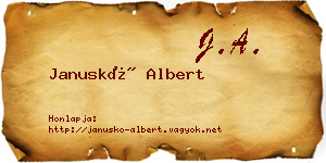 Januskó Albert névjegykártya